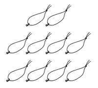 TEHAUX 10pcs Black Nylon Hanging Carabiner with Elastic String Hook for Securing Loose Straps and Hydration Tubes, Wear Resistant Utility Strap Clip for Camping and Hiking