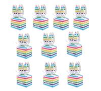 TEHAUX 10pcs Bunny Shape Easter Treat Boxes Paper Candy Holders with Handle, Cute and Safe Boxes to Protect Candy for Birthdays and Spring Decorations