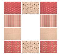 TEHAUX 10Pcs Christmas Wrapping Paper Set 70X50Cm Assorted Vintage Holiday Wrap Sheets for Presents and Florist Bouquet Packaging