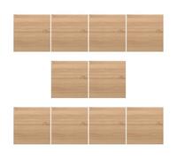 TEHAUX 10pcs Coffee Bamboo Square Blanks for Wood Burning and Engraving, Smooth Plain Craft Cubes for DIY Crafting and Carving Projects