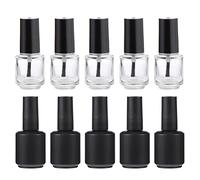 TEHAUX 10pcs Empty Nail Polish Bottles Nail Gel Containers 15ml Glass Stylish Lightweight Refillable for Grooming on The Go