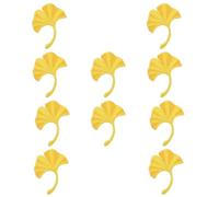 TEHAUX 10pcs Ginkgo Leaf Sewing Patches Embroidery Patch Yellow Polyester Cover Broken Holes Decorate Clothing Unique Shape for Home Decoration and Prom Dress