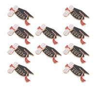 TEHAUX 10pcs Graduation Cap Brooch Pins for Clothes and Backpacks, Alloy Material with Lasting Shine, Elegant Academic Style, for Graduation Season and Gifting to Mentors