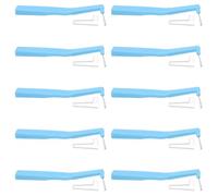 TEHAUX 10pcs L-Shaped Interdental Brushes for Deep Cleaning and Prevent Tooth Decay, Angled Plastic Dental Hygiene Tools for Work and Travel