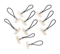 TEHAUX 10pcs Luminous T Shape Zipper Pulls Glow the Dark Plastic Zip Puller Tabs for Backpack and Boot Zippers, Quick Location in Darkness, Smooth Surface for Outdoor Activities