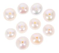TEHAUX 10pcs Natural Freshwater Pearl Beads Small Pearls Beads White Near-Round Lustrous Surface Drilled Holes Elegant Artistic Timeless for Handmade Accessories