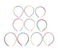 TEHAUX 10pcs Rainbow Headbands Hair Accessories Thin Headbands Fabric Material Hold on Head Tightly Brings Beautiful Hair Style Lovely Adorable Design for Family Gathering and Birthday
