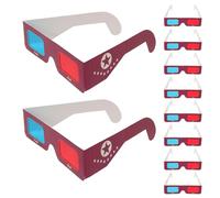 TEHAUX 10PCS Red Blue Cyan Cardboard Glasses for Movies Tv Science Projects Party Favor Disposable Paper Anaglyph Glasses with Enhanced Depth and Sharp Image Viewing