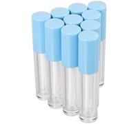 TEHAUX 10pcs Reusable Plastic Lip Gloss Bottles with Brush inside 8ml Refillable Lip Gloss Containers Space-saving Design for Shopping and Daily Use