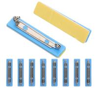 TEHAUX 10pcs Safety Bar Pins - 42mm Self-Adhesive Safety Pin Flat Back Bar Shape Brooch Badge Backs for ID Badges, Ribbons, Nametags and Crafting
