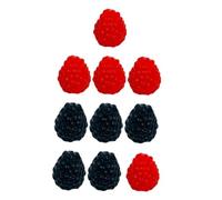 TEHAUX 10pcs Simulation Raspberry Artificial Fruit Model with Lifelike Appearance and Pvc Material for Fruit Store or Home Decoration Beautiful and Vivid Red