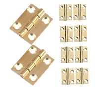 TEHAUX 10pcs Small Brass Cabinet Hinges H-Shaped Flat Folding Hardware for Jewelry Boxes Furniture Woodworking Craft Projects with Strong Construction and Smooth Operation