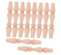 TEHAUX 10pcs Solid Wood Balusters for Staircase Interior Spindles for Indoor Stairs Easy to Install Small Bridge and Railing Posts Compact Wood Cabinet Posts for Home Decor