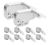 TEHAUX 10Pcs Spring Loaded Tip Push Catch Spring Latch Lock Cold Rolled Steel Push Button Latch Cabinet Door Catch for Kitchen Wardrobe Cupboard Closures
