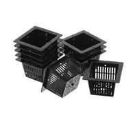 TEHAUX 10pcs Square Black Hydroponic Net Pots for Efficient Plant Growth and Healthy Roots, Pe Material Growing Baskets for Aquaponic and Hydroponic Gardening, for Tomato and Pepper