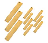 TEHAUX 10pcs Stainless Steel Stamping Charms Rectangular Blank Tags with Double Holes for Easy Attachment, Wear and Corrosion Resistant Jewelry Pendant Blanks for Backpack Charms