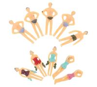 TEHAUX 10pcs Swimsuit Girl Figurine Plastic Tiny Beach People Miniature Figurines for Micro Landscaping Decoration and Miniature Landscape Design Random Color