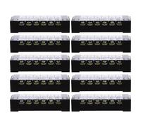 TEHAUX 10pcs Terminal Strip Blocks Terminal Block Wire Connector with Protective Cover Easy Removal Design for Electrical Connections in Offices Multi-color Iron Plastic