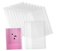 TEHAUX 10pcs Transparent Book Covers Textbook Sleeves with Adhesive Seal Clear Protective Film Lightweight Flexible Book Sleeves for Students