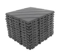 TEHAUX 11pcs Plastic Interlocking Deck Tiles Slip Resistant Flooring for Outdoor Patio Balcony Poolside Weatherproof