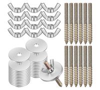 TEHAUX 12 Sets Bird Cage Platform Screws M5*50 Carbon Steel Multi-functional Versatile Design Cage Hardware for Bird Perch Accessories