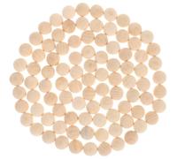 TEHAUX 120pcs Half Wooden Beads Split Wood Balls Bulk Beads Khaki Color Easy to Paint Half Round Shape for Crafts DIY Crafts