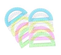 TEHAUX 12Pcs 180-Degree Semicircular Plastic Protractors Math Rulers with Colorful Design for Students Teacher School Geometry Drawing Supplies