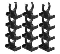 TEHAUX 12pcs Adjustable Cabinet Leveler Feet Clips Black Thickened Plastic Furniture Foot Base for Kitchen Skirting Board Plinth Trim Protectors Easy to Install and Heighten Furniture