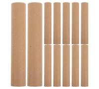 TEHAUX 12pcs Brown Kraft Paper Cardboard Document Tubes with End Caps, round Mailing Tubes for Certificates and Maps, Writable Outer Surface, Space Saving Design for Archives