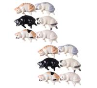 TEHAUX 12pcs Cat-shaped Pen Holder Resin Nail Art Pen Stand for Desk Organisation and Desktop Adornment, Adorable Chic Design for Nail Beauty Salon or Home Office
