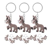 TEHAUX 12pcs Donkey Animal Keychains Set with Pvc and Metal Material, Lovely Decorative Keychain Charms for Donkey Theme Parties and Treasure Box Prizes, Sturdy and Appealing Look