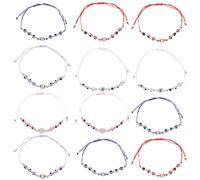TEHAUX 12pcs Evil Eye Bracelets for Women, Beaded Chain Bracelets with Resin and Plastic Materials, Designed to Immunity and Delay Skin Aging, Suitable be Worn on Many Occasions