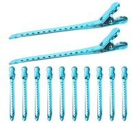 TEHAUX 12pcs Hair Sectioning Styling Clips Barber Hairdressing Clips Stainless Steel Not Easy to Deform Rust Resistant Professional Barber Blow Drying Curling Tool Random Color