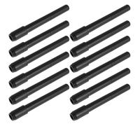 TEHAUX 12pcs Metal Eyebrow Pencil Extender Dual-Ended Brow Brush, Universal Sketching Pencil Holder for Precise Makeup Application and Eyebrow Styling, Portable Cosmetic Tool in Black