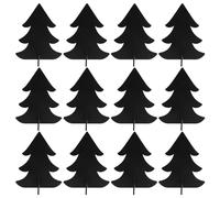 TEHAUX 12pcs Mini Wooden Chalkboard Double-Sided Christmas Tree Shaped Erasable Message Board Sign Lightweight Rustic Farmhouse Decor for Bar Counter and Christmas Decorations