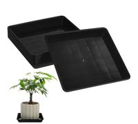 TEHAUX 12pcs Plastic Flowerpot Tray Squared Plant Bases Sturdy Design Keep Area Clean Not Easy to Deform for Indoors Home Gardening