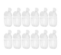 TEHAUX 12pcs Refillable Plastic Lotion Travel Bottles 30ml 1oz with Flip Top Caps Visibility and Single-handed Access for Personal Care and Camping