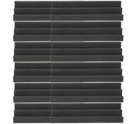 TEHAUX 12pcs Soundproof Acoustic Bass Trap Wedge Panel for Home Offices and Vocal Rooms, Sponge Material with Noise Reduction and Acoustic Control Features, Black Soundproofing Tile