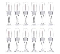 TEHAUX 12pcs Wine Glass Shaped Lip Gloss Tubes 8ml Refillable Plastic Lip Balm Vials for Cosmetic Samples and Travel Makeup Containers