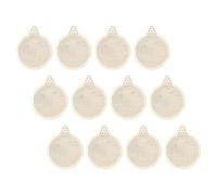 TEHAUX 12pcs Wooden Round Cross Stitch Chips Hollow Carved Embroidery Blanks Lightweight Hanging Pendants for Christmas Tree Holiday Party Decorations