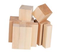 TEHAUX 13pcs Basswood Blocks for Crafts Unfinished Smooth Wood Blocks for DIY Whittling Portable Solid Wood Kit with Multiple for Beginners and Creative Woodworking Projects