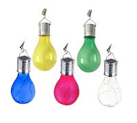 TEHAUX 15 pcs Solar Powered LED Hanging Lights Outdoor Bulbs with Clip Design Energy-efficient Garden Decor in Red Yellow Blue Green Warm White Portable Solar String for Patio
