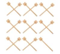 TEHAUX 15pcs Bamboo Fan Handles for DIY Crafting Bear-Shaped Wood Hand Fan Handles Traditional Chinese Style Sturdy Bamboo Sticks Summer Cooling Art Project Supplies