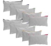 TEHAUX 15Pcs Canvas Pencil Pouch Set Zipper, Heat Transfer Blank Makeup Bag for DIY Crafts, Small 12x21cm Cotton Storage Pouch for Travel Cosmetics and Stationery