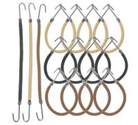TEHAUX 15pcs Ponytail Holders Dual Hooks Elastic Hair Ties for Women Bungee Hair Bands Assorted Black Coffee and Apricot Colors Suitable for Styling and Updos