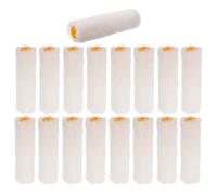 TEHAUX 15pcs Small Paint Roller Set with White Cotton Thread and Plastic Material, 4-inch Rounded Head Design for Precise Corner Painting and Easy Cleaning, for DIY and Frequent Touchups