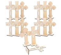 TEHAUX 15pcs Wood Cross Ornaments Cross Craft Blank Wood Cutouts Multi-Function Decorative Traditional Religious Artistic Charm Beige Cross-Shaped Garden Hangings Easter Religious