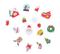 TEHAUX 16pcs Christmas Iron Patches Embroidered Santa Snowman Reindeer Candy Cane Decorative Applique Repair Patch for DIY Craft Clothing Curtains