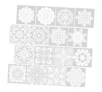 TEHAUX 16pcs Flower Painting Stencils Plastic Material Reusable Templates for Bookmark Making Enhance Creativity Develop Fine Motor Skills