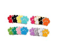 TEHAUX 16pcs Silver Edge Pet Paw Print Embroidered Sew Patches for DIY Clothing Repair and Decoration Iron Appliques for Jeans Hats Shirts Jackets Cute Animal Paw Craft Accessory
